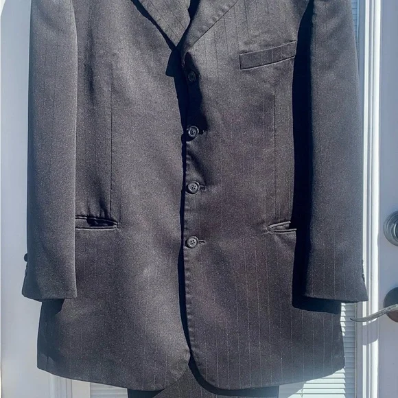 Zandello Black Men's 2 Piece Suit 42R Jacket/ 36R Pants Professional Italian